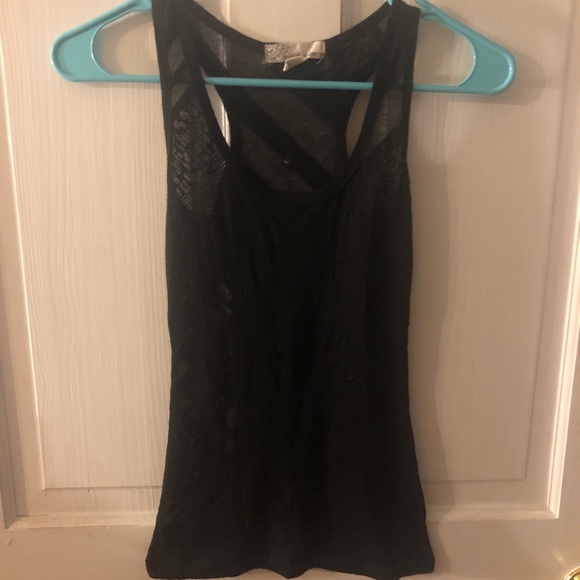 Lace black tank top, mesh - Picture 1 of 4